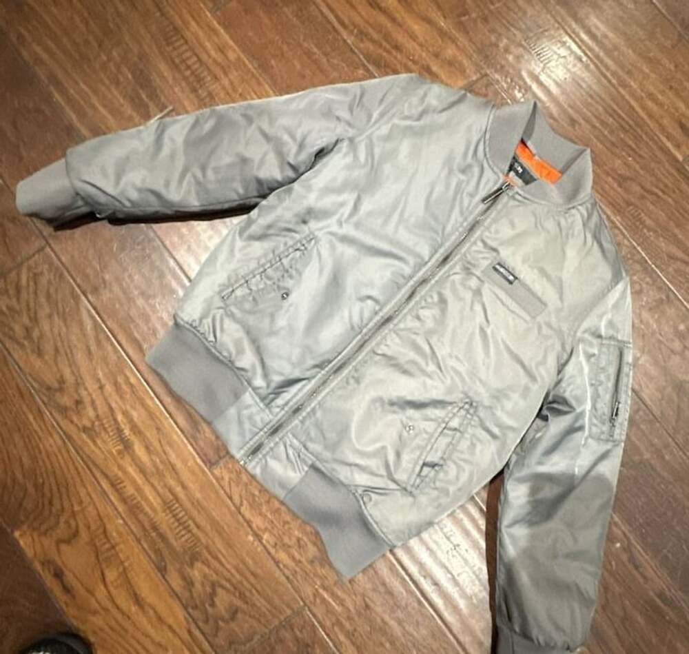 Joe's Jeans Bomber Jacket Size M (10/12) Gray Nylon